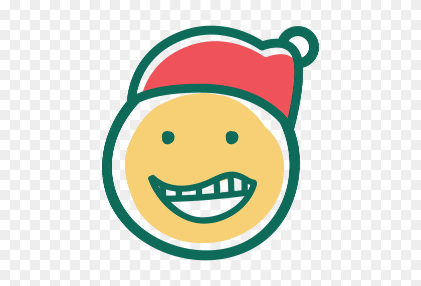 512x512 Laugh Santa Claus Hat Face Emoticon - Laugh PNG