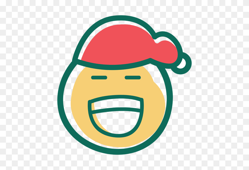 512x512 Risa De Santa Claus Sombrero De Cara Emoticon - Risa Png
