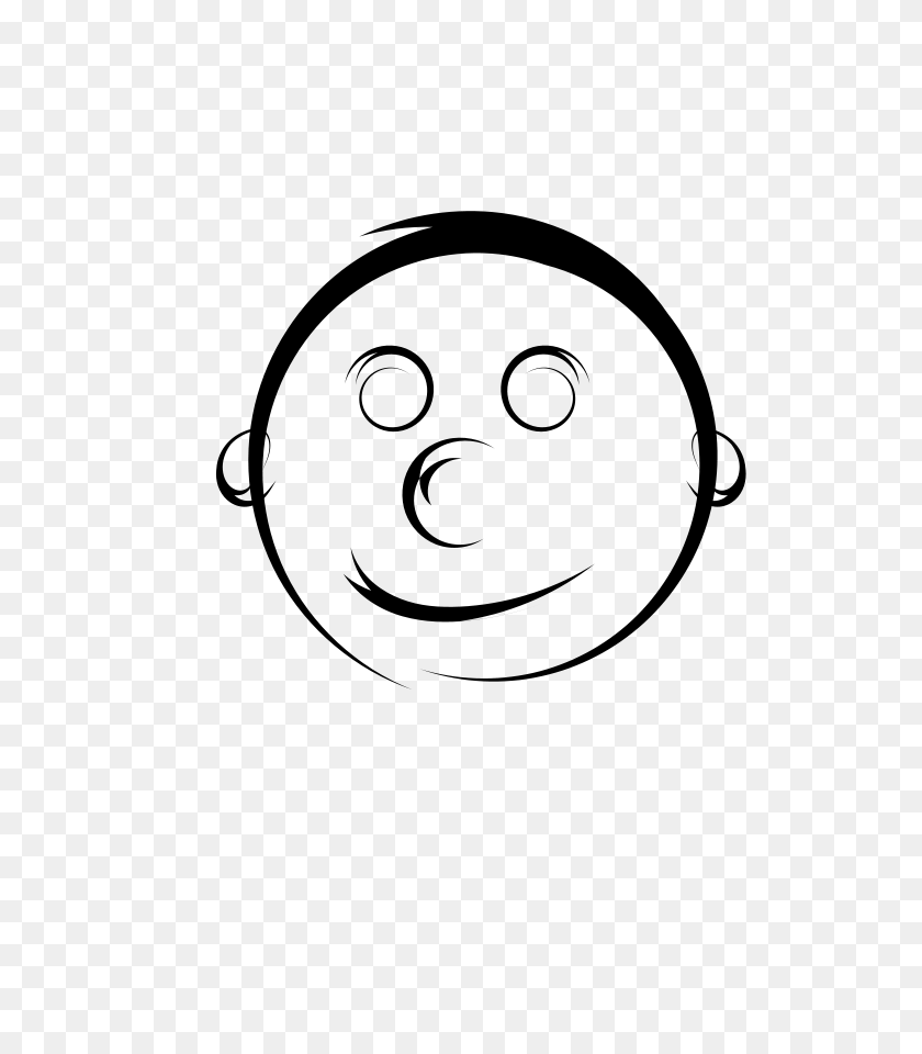 637x900 Laughing Face Clip Art - Laughing Clipart Black And White
