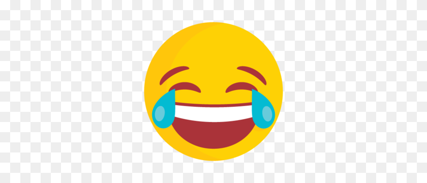 300x300 Laughing Face With Crying Emoji Heart Emoji Black, Red, Pink - Cry Laugh Emoji PNG