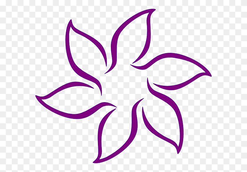 600x526 Lavender Flower Border Clipart - Purple Flower Clipart