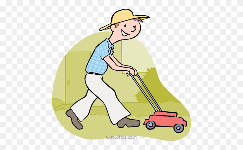 480x458 Lawn Mowers Royalty Free Vector Clip Art Illustration - Lawnmowers Clipart