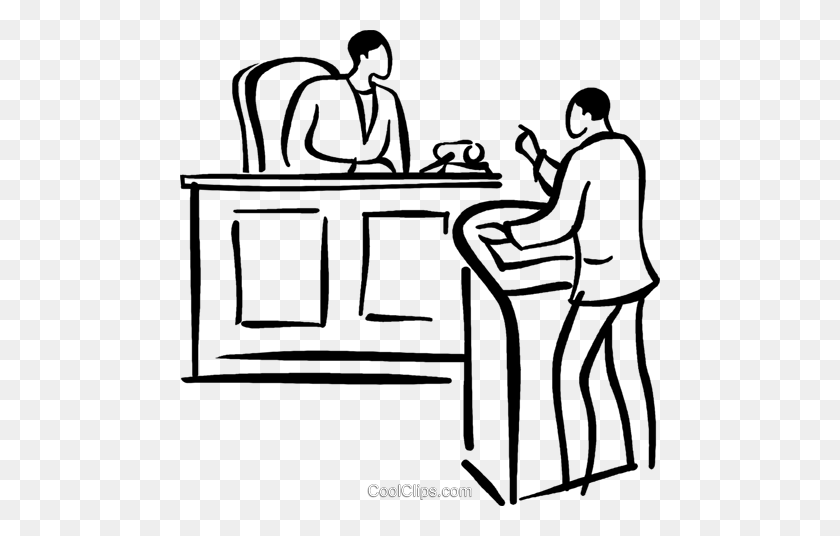 480x476 Lawyer Presenting His Case Royalty Free Vector Clip Art - Court Case Clipart