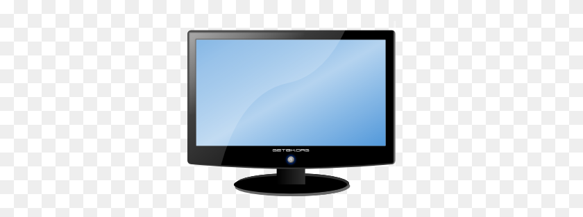 300x253 Lcd Widescreen Hdtv Monitor Clip Art - Flat Screen Tv PNG