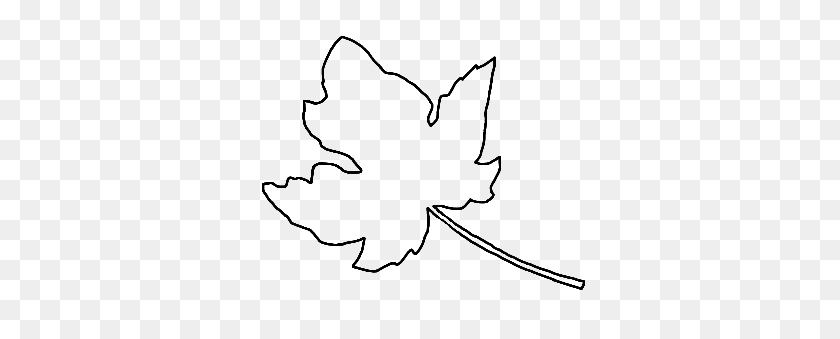 378x279 Leaf Outline Clipart - Oak Leaf Clipart Black And White