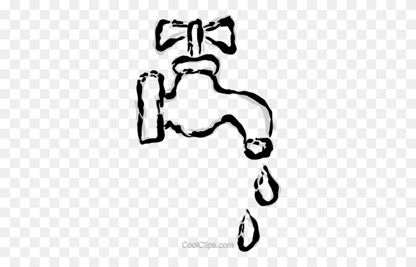 296x480 Leaky Faucet Royalty Free Vector Clip Art Illustration - Faucet Clipart