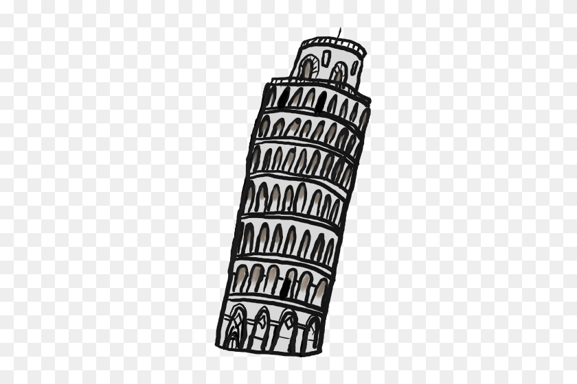 500x500 Leaning Tower Of Pisa Clipart Look At Leaning Tower Of Pisa Clip - Clarinet Clipart Black And White