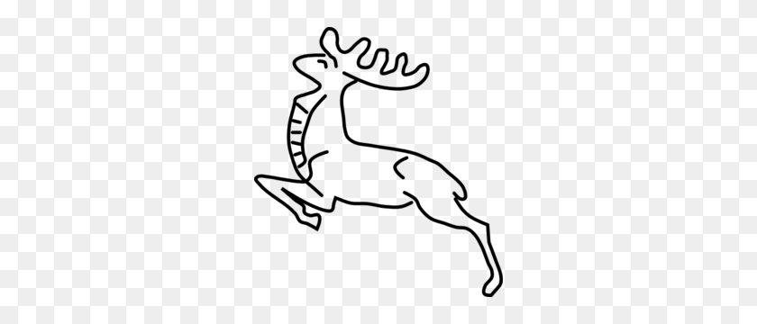 276x300 Leaping Deer Clip Art - Deer Horns Clipart