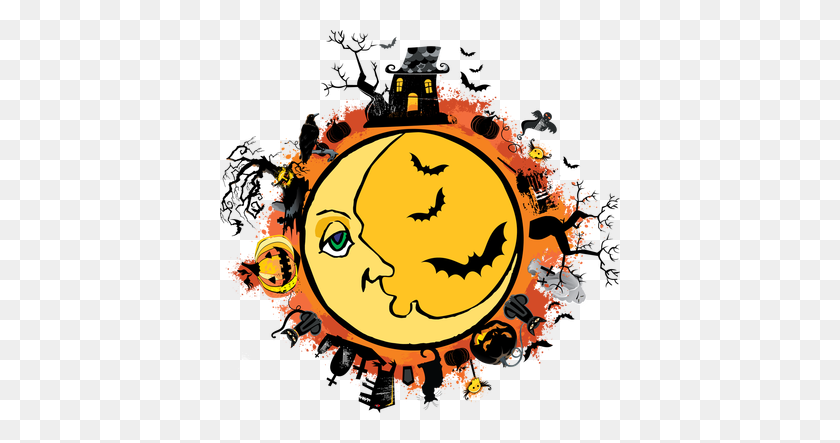 400x383 Learn About The Man In The Moon ^^^halloween Say Boo - Man In The Moon Clip Art