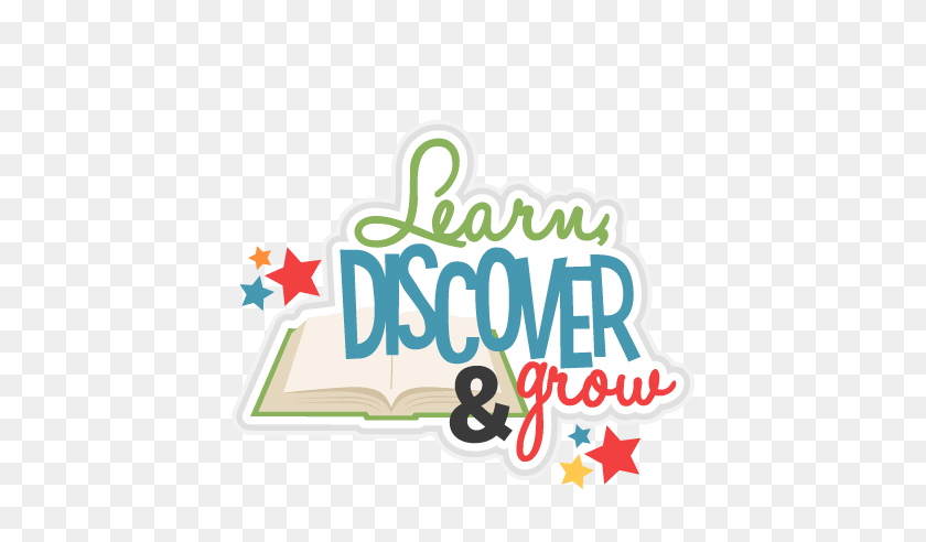 432x432 Learn Discover Grow Title Scrapbook Cute Clipart - Discover Clipart