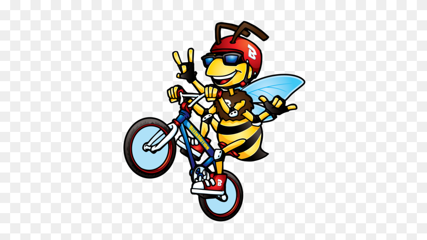 372x413 Learn To Ride W Bee In Motion Bee In Motion - Learning To Ride A Bike Clipart