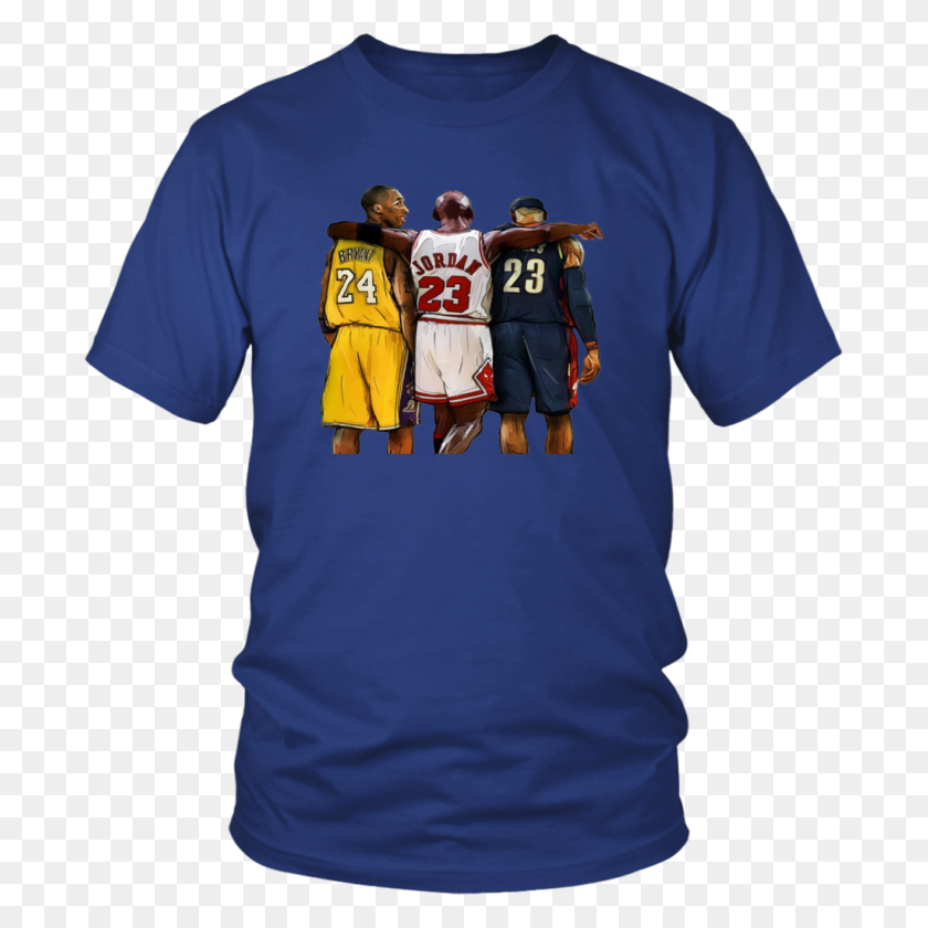 1024x1024 Lebron James Kobe Bryant And Michael Jordan Basketball T Shirt - Michael Jordan PNG