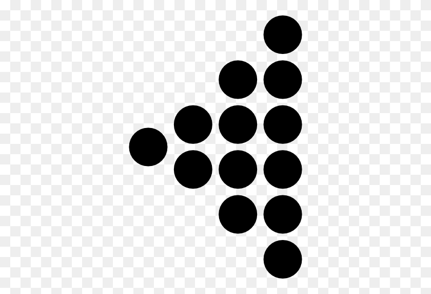 512x512 Left Arrow Of Triangular Shape Of Dots Pattern - Polka Dot Pattern PNG