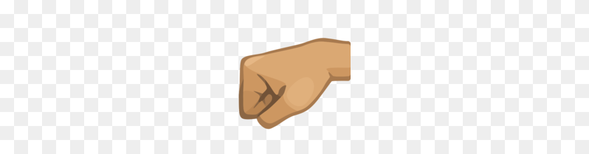 160x160 Left Facing Fist Medium Skin Tone Emoji On Facebook - Fist Emoji PNG