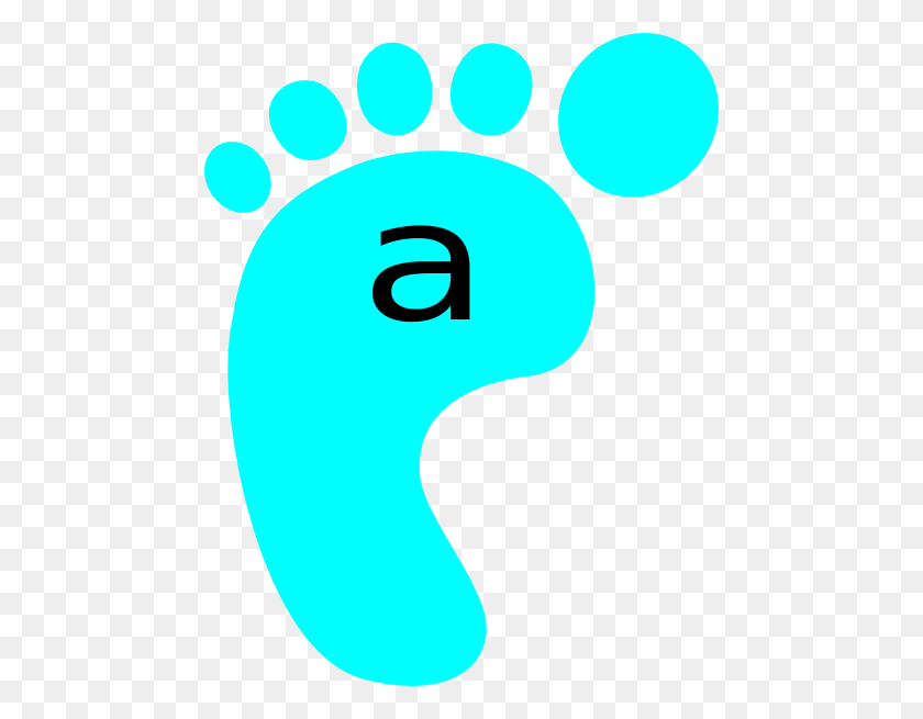 468x595 Left Footprint Blue A Png, Clip Art For Web - Left Clipart
