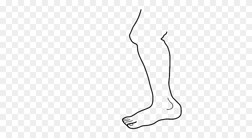 373x400 Нога Картинки Черно-Белые, Сломанная Нога Клипарт Нога - Страус Клипарт Черно-Белый