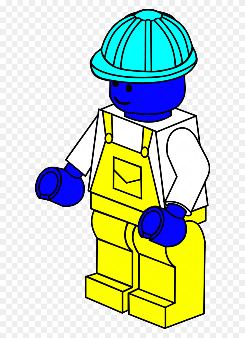 600x1098 Lego Clip Art - Construction Worker Clipart Free