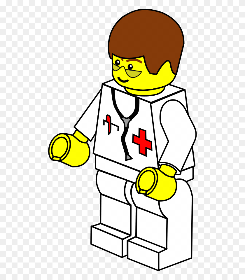 510x900 Скачать Бесплатно Картинки Lego - Медсестра, Черно-Белый Клипарт