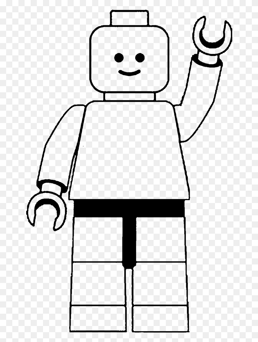 674x1052 Lego Man Clipart En Blanco Y Negro - Black Man Clipart