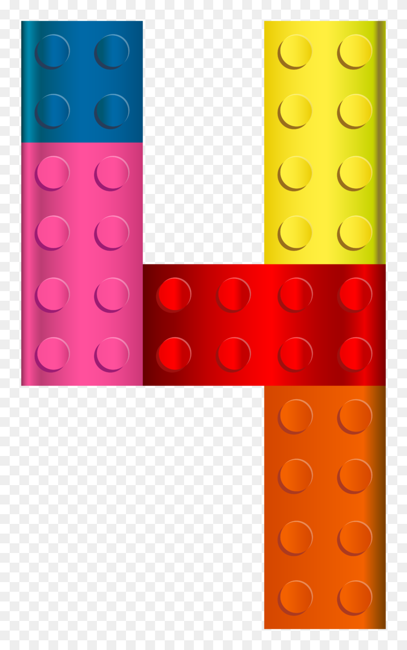 768x1280 Lego Number Four Transparent Clip Art Image - Pattern Blocks Clipart