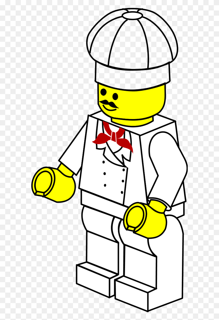 600x1165 Lego Town Chef - Small Town Clipart