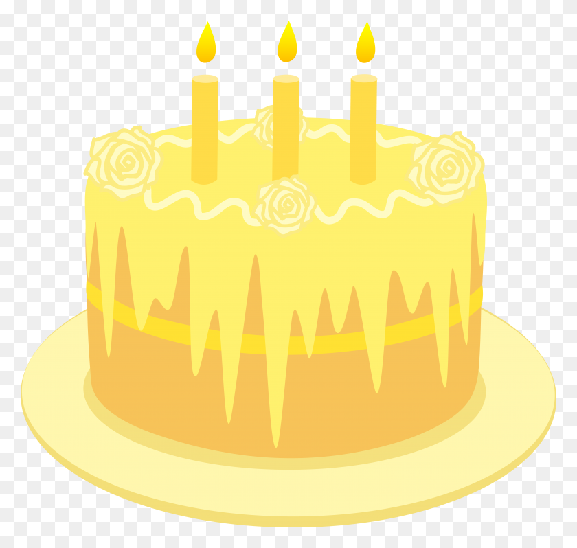 6055x5733 Lemon Birthday Cake With Candles Free Clip Art Pictureicon - Birthday Cake Clip Art