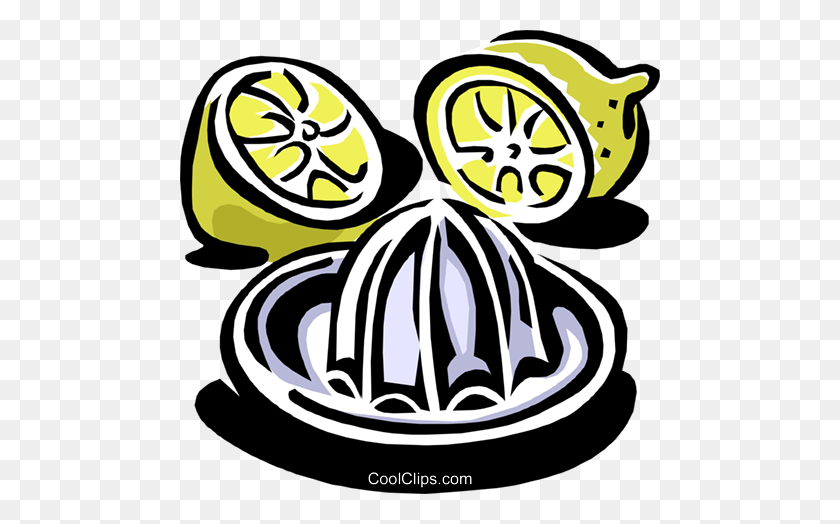480x464 Lemon Juicer Royalty Free Vector Clip Art Illustration - Lemon Black And White Clipart
