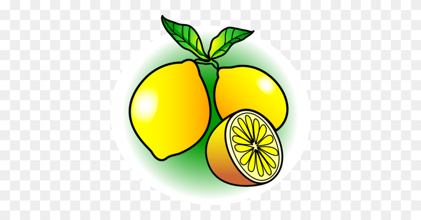 400x379 Lemon Slice Clip Art Wikiclipart - Lemon Clipart Black And White
