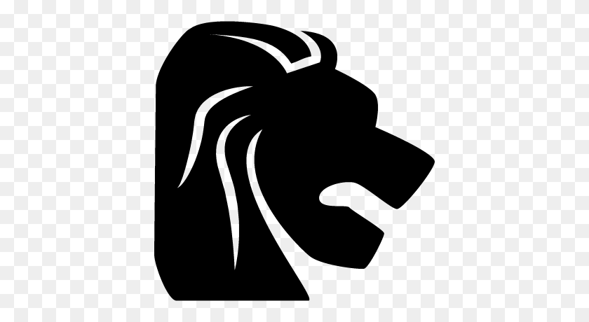 400x400 Leo Zodiac Symbol Of Lion Head From Side View Free Vectors - Lion Vector PNG
