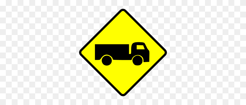 300x300 Leomarc Caution Truck Clip Art - Log Truck Clip Art