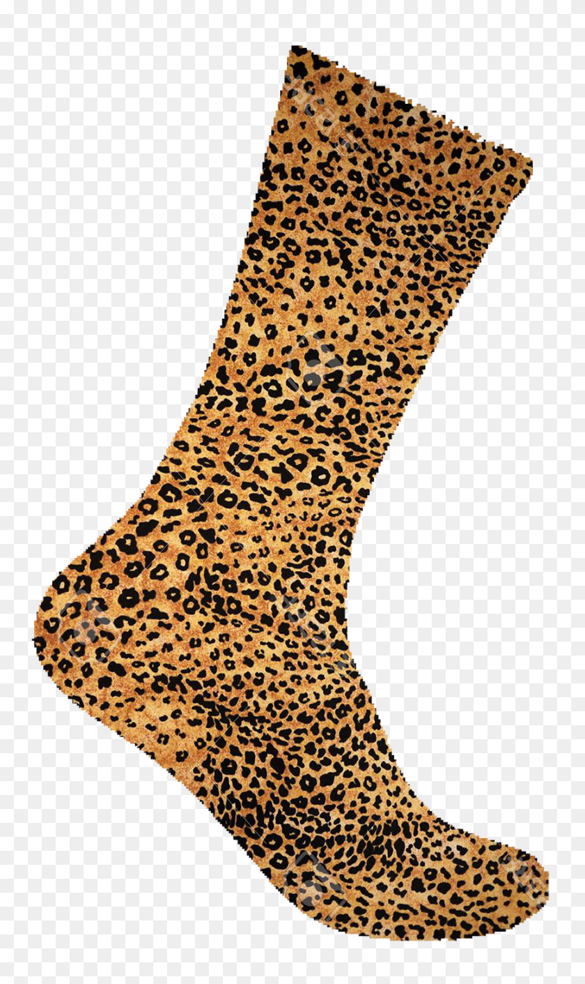 866x1500 Leopard Print Socks - Leopard Print PNG