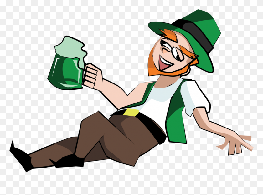 1036x750 Leprechaun Alcohol Intoxication Saint Patrick's Day Alcoholic - Saint Patrick Clip Art Free