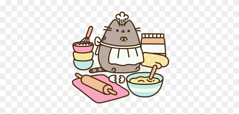 400x343 Let's Bake! Shared - Pusheen PNG