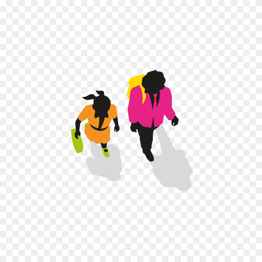 1250x1250 Let's Walk To School Living Streets - Children Walking PNG
