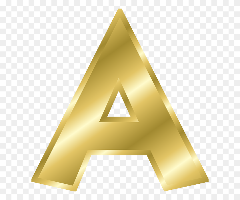 620x640 Letter, A, Capital Letter, Alphabet, Abc, Gold - Gold Letters PNG