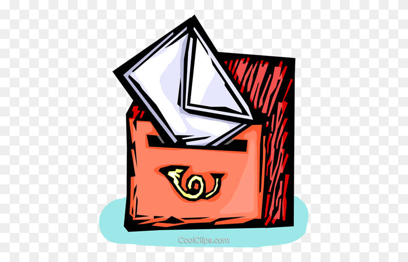 431x480 Letter Being Put Into A Mailbox Royalty Free Vector Clip Art - Free Mailbox Clipart