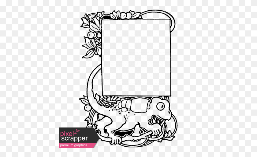 456x456 Letter Border Stamp Template Graphic - Ornate Border PNG