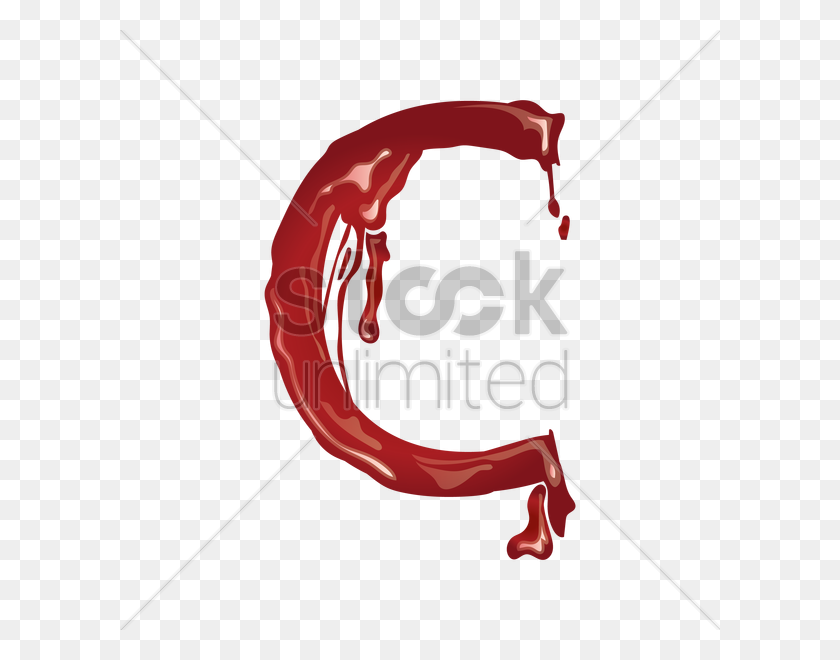 600x600 Буква C С Векторным Изображением Капающей Крови - Капля Крови Png