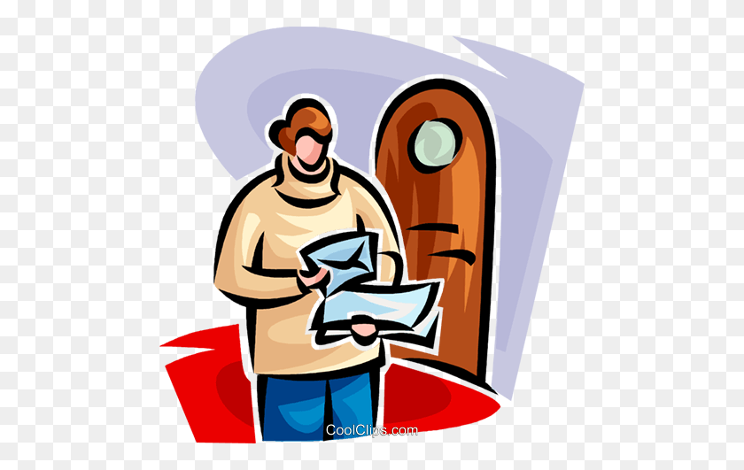 480x471 Letter Delivery, Man Receiving Mail Royalty Free Vector Clip Art - Mail Clipart