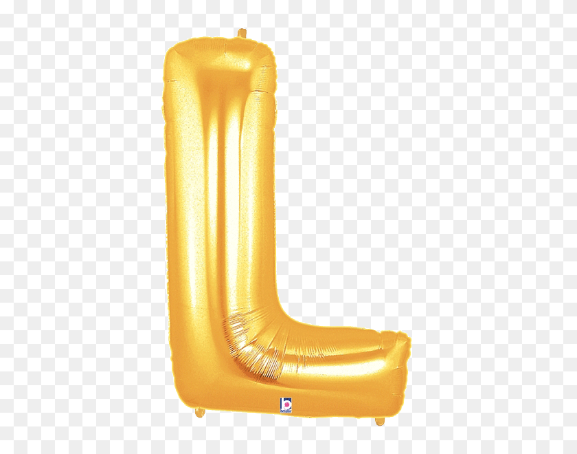 600x600 Letter L Foil Balloon Letters - Gold Foil PNG