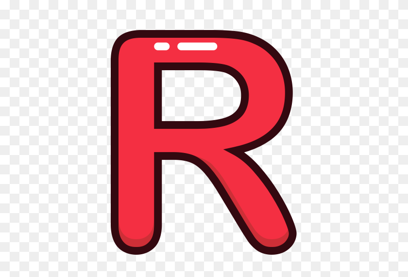 512x512 Красный, Буква, Буквы, R, Значок Исследования - Буква R Png