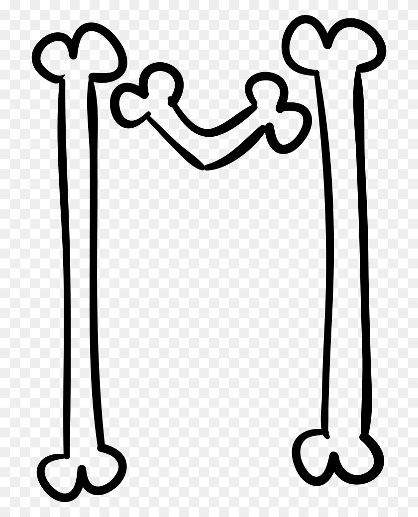714x980 Letter M Of Bones Outline Png Icon Free Download - Letter M PNG