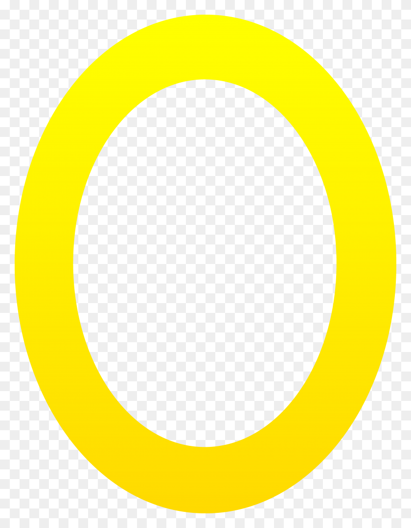 5466x7151 Letter O Clip Art - Gold Circle Clipart