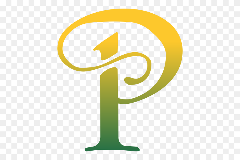 438x500 Letter P In Arty Style - Letter P Clipart