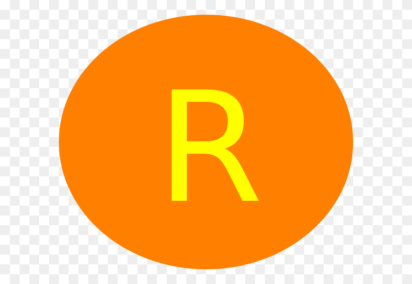 600x520 Letter R Circle Orange Clip Art - Letter R Clipart