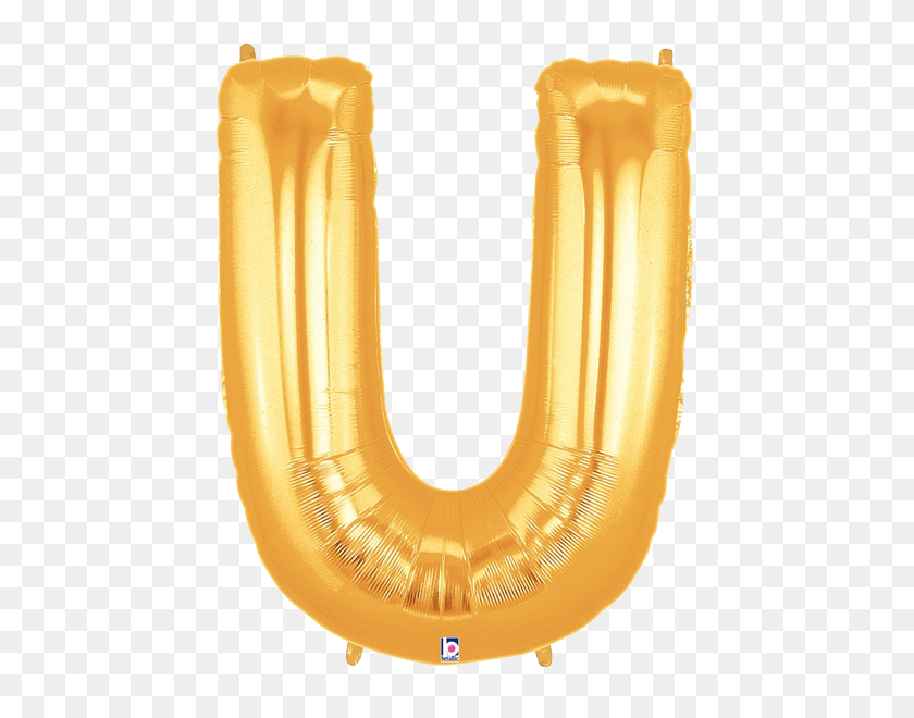 600x600 Letter U Foil Balloon Letters - Gold Foil PNG