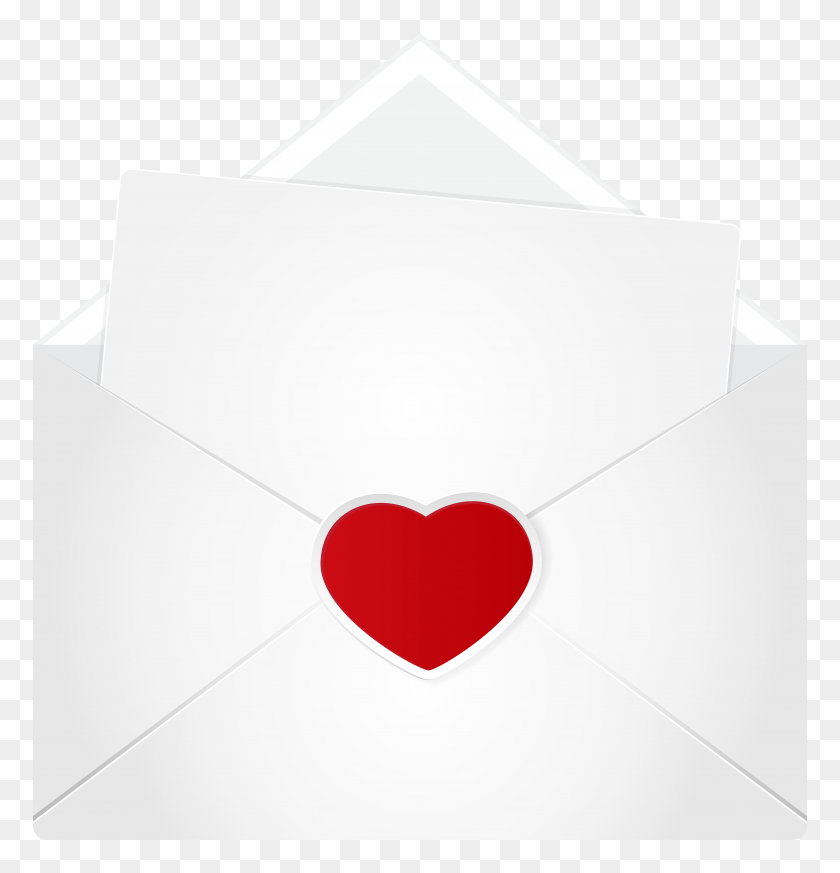 7671x8000 Letter With Heart Clip Art - Love Letter Clipart