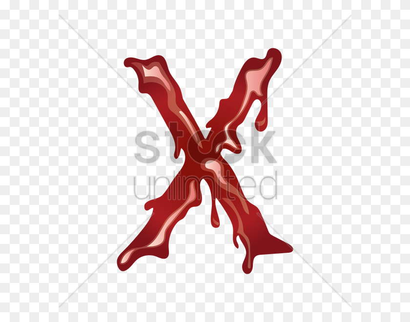 600x600 Letter X With Dripping Blood Vector Image - Blood Hand PNG