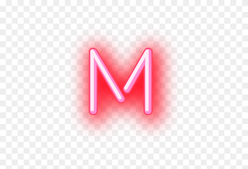 512x512 Letterhead Red Neon Letter M - Neon PNG