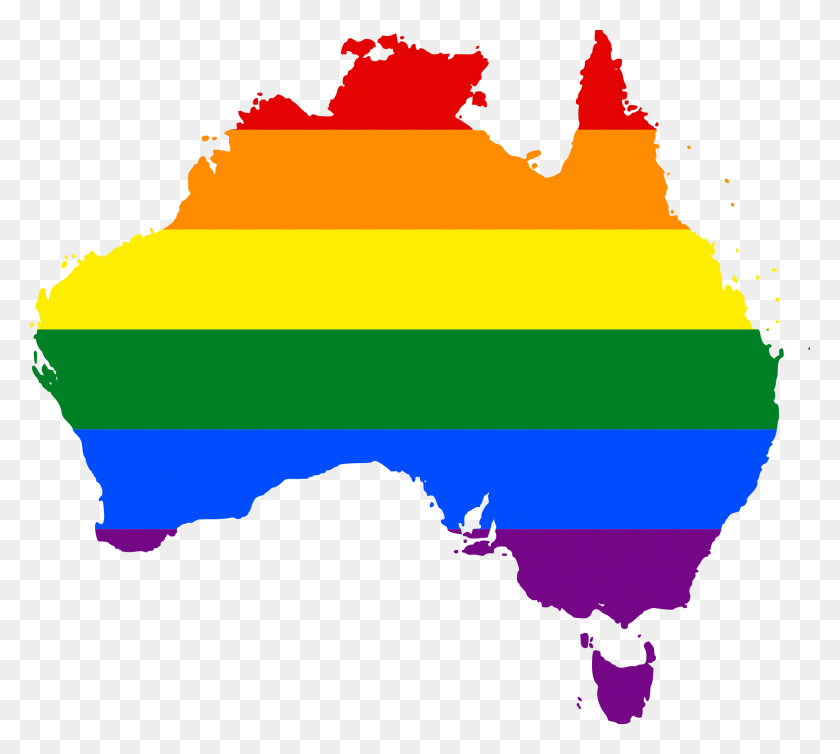 2000x1782 Bandera Lgbt Mapa De Australia - Bandera De Australia Png